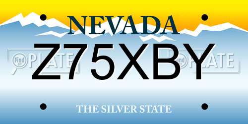 Z75XBY Nevada License Plate