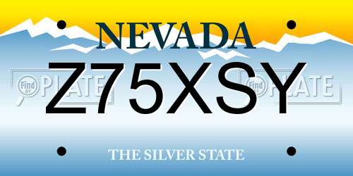 Z75XSY Nevada License Plate