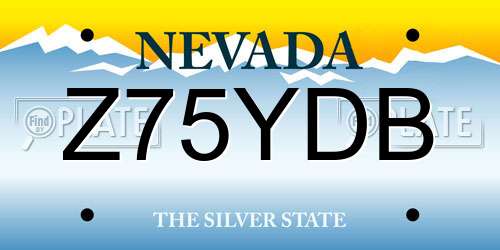 Z75YDB Nevada License Plate