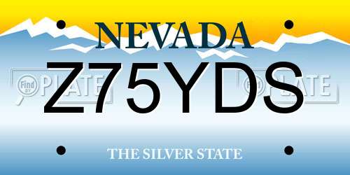 Z75YDS Nevada License Plate
