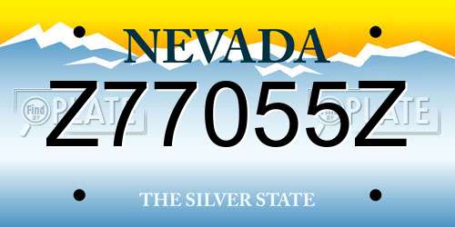 Z77055Z Nevada License Plate