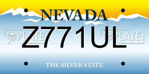 Z771UL Nevada License Plate