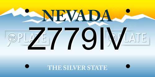 Z779IV Nevada License Plate