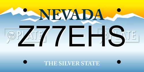 Z77EHS Nevada License Plate