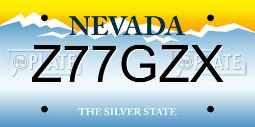 Z77GZX Nevada License Plate