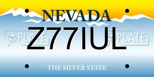 Z77IUL Nevada License Plate
