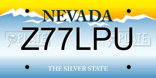 Z77LPU Nevada License Plate