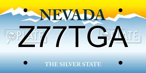 Z77TGA Nevada License Plate