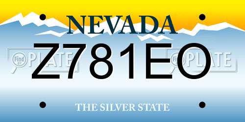 Z781EO Nevada License Plate