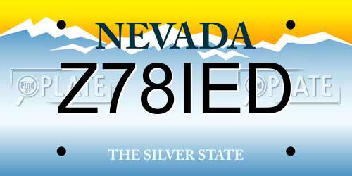 Z78IED Nevada License Plate