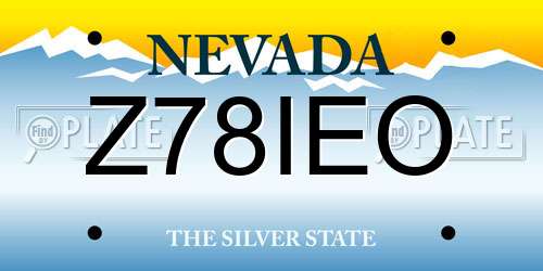 Z78IEO Nevada License Plate