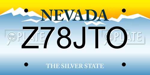 Z78JTO Nevada License Plate