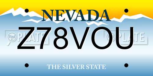 Z78VOU Nevada License Plate