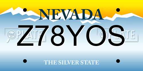 Z78YOS Nevada License Plate