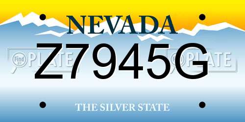 Z7945G Nevada License Plate
