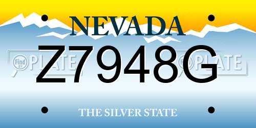 Z7948G Nevada License Plate