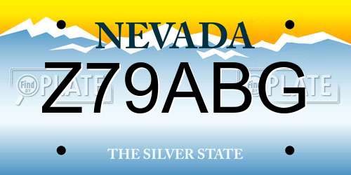 Z79ABG Nevada License Plate