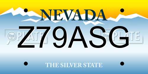Z79ASG Nevada License Plate