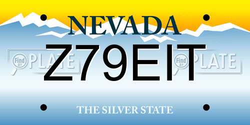 Z79EIT Nevada License Plate