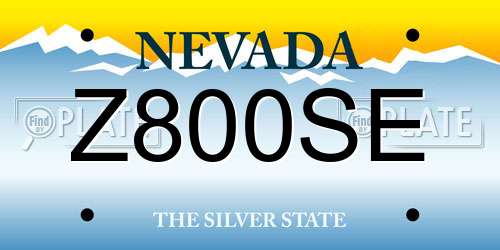 Z800SE Nevada License Plate
