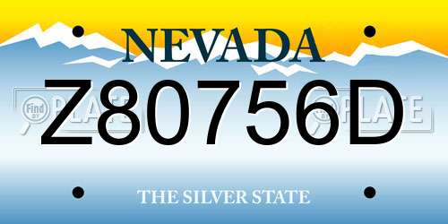 Z80756D Nevada License Plate