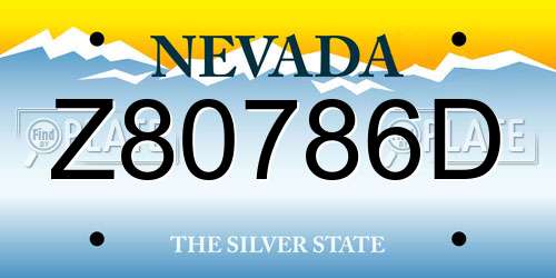 Z80786D Nevada License Plate