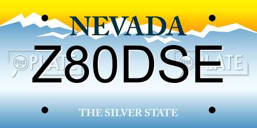 Z80DSE Nevada License Plate