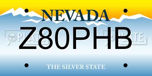 Z80PHB Nevada License Plate