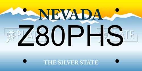 Z80PHS Nevada License Plate