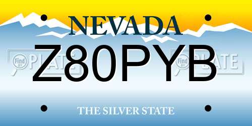 Z80PYB Nevada License Plate