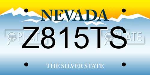 Z815TS Nevada License Plate