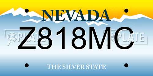 Z818MC Nevada License Plate