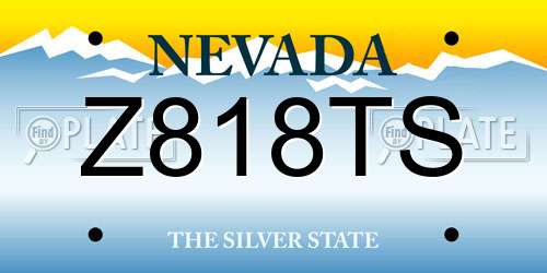 Z818TS Nevada License Plate