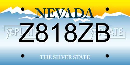 Z818ZB Nevada License Plate