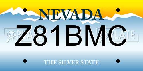 Z81BMC Nevada License Plate