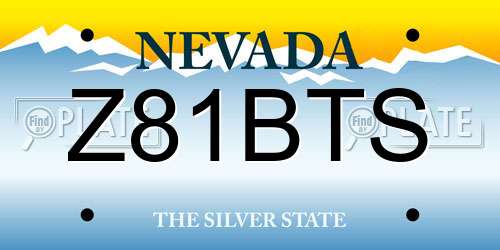 Z81BTS Nevada License Plate