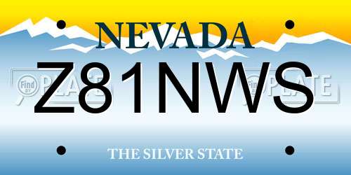 Z81NWS Nevada License Plate