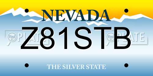 Z81STB Nevada License Plate