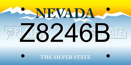 Z8246B Nevada License Plate