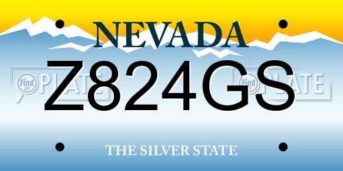 Z824GS Nevada License Plate