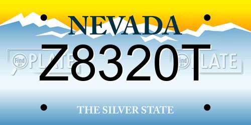Z8320T Nevada License Plate