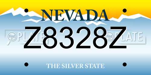 Z8328Z Nevada License Plate