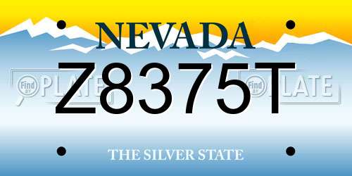 Z8375T Nevada License Plate