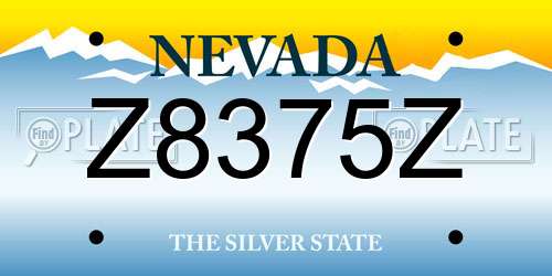 Z8375Z Nevada License Plate