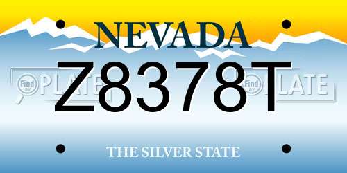 Z8378T Nevada License Plate