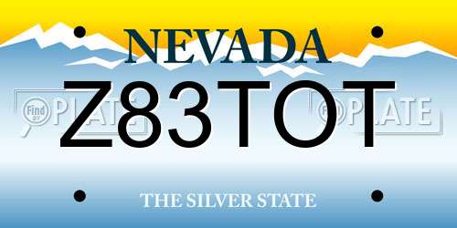 Z83TOT Nevada License Plate