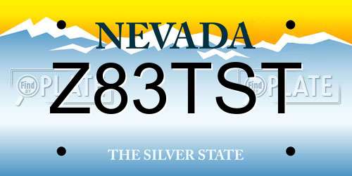 Z83TST Nevada License Plate