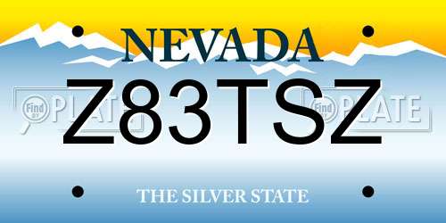 Z83TSZ Nevada License Plate