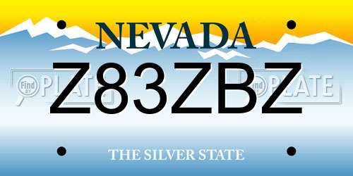 Z83ZBZ Nevada License Plate