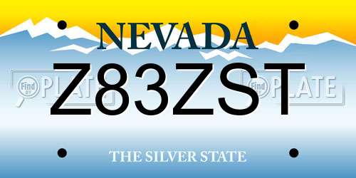 Z83ZST Nevada License Plate